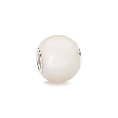 Bead Redonda Piedra Lunar Blanca