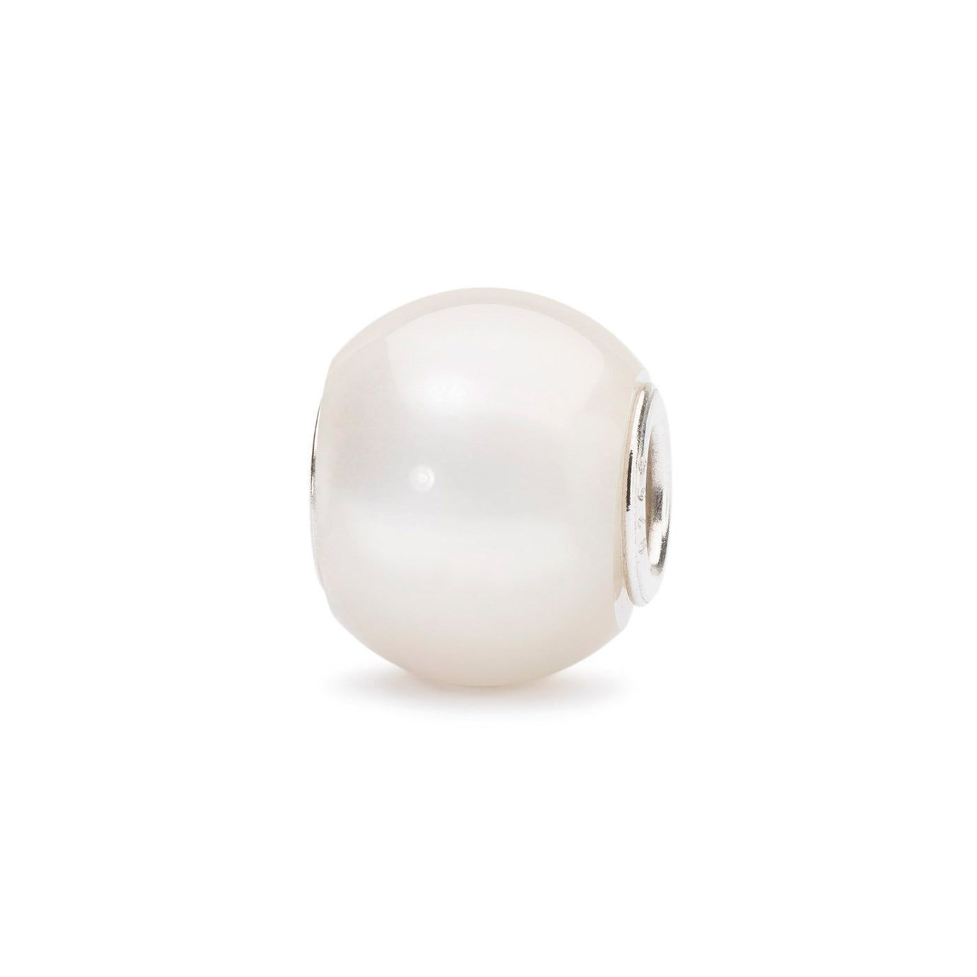 Bead Redonda Piedra Lunar Blanca