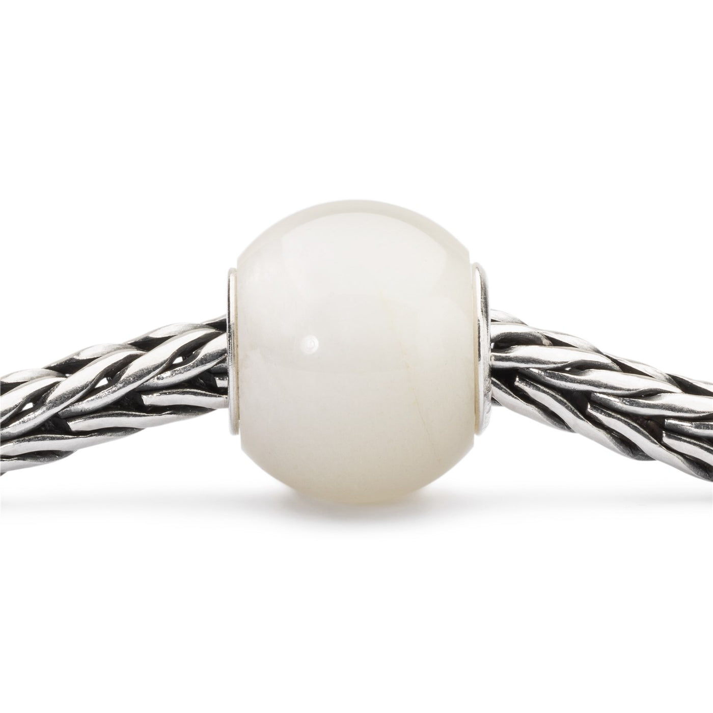 Bead Redonda Piedra Lunar Blanca